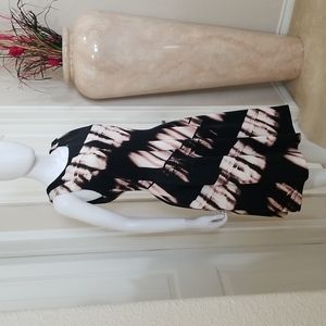 Calvin Klein black and pink pinte knit dress